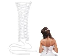 NBEADS Corset Back Kit, Wedding Dress Corset Kit Women's Wedding Dress Zipper Replacement Polyester Adjustable Fit Satin Corset Back Kit for Formal Prom Dress, White