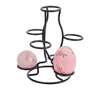 NBEADS Crystal Ball Holders, 7 Eggs Display Stand Black Iron Multi-Sphere Display Holder for Crystal Ball Sphere Globe Home Office Decor Ornament, 12x10.5x14.2cm