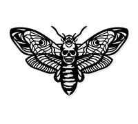 NBEADS Death Head Moth Metal Wall Decor, 6.9x11.8 Black Wall Hanging Decor Gothic Silhouette Wall Art for Bedroom Living Room Bathroom Office Garden Wall Decoration