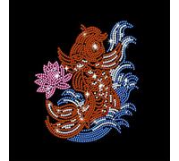 NBEADS Fish Rhinestone Iron on Transfer, 29.7x21cm Heat Transfer Decal Bling Crystal Decals Clear Rhinestone Template Clothing Repair Applique for T-Shirt Clothing Pants Bags