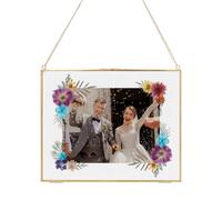 NBEADS Floating Picture Frames, 20.5x25.3cm Hanging Pressed Flower Frames Double Glass Frames with Metal Chain for Artwork Photo, Picture, Pressed Dried Flowers, Plant Specimen