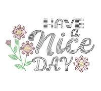 NBEADS Flower Text Rhinestonet Iron on Transfer, 29.7x21cm Heat Transfer Decal Bling Crystal Decals Clear Rhinestone Template Clothing Repair Applique for T-Shirt Clothing Pants Bags