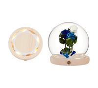 NBEADS Glass Dome Cloche with LED Light Base, High Transparency Display Dome Eternal Flower Glass Dome Cover for Centerpieces Plants Rocks Specimens Decorations Crafts, 120x116mm, Round
