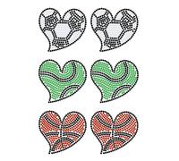 NBEADS Heart Ball Rhinestone Iron on Transfer, 29.7x21cm Heat Transfer Decal Bling Crystal Decals Clear Rhinestone Template Clothing Repair Applique for T-Shirt Clothing Pants Bags