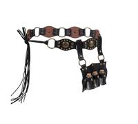 NBEADS Medieval Faux Leather Alchemy Set, Medieval PU Leather Waist Bag with Alloy Gothic Skull Snake Magic Wands, Black, Vintage