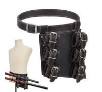NBEADS Medieval Sword Frog Holster, Leather Sword Holster for Belt Sword Sheath PU Leather Sword Holder Renaissance Belt Rapier Holster, Black, 23.5x20x4.8cm