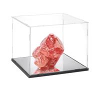 NBEADS Mirrored Clear Acrylic Box, Self-Assembly Collectibles Box Countertop Showcase Display Box for Office Home Storage, 26.4x26.4x25.8cm