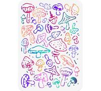 NBEADS Mushroom Painting Stencil, 29.7x21cm Reusable DIY Art and Craft Stencils Hollow Out Drawing Painting Template for Painting on Wood Fabric Paper Walls Canvas Furniture