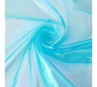 NBEADS Organza Fabric, 3.28 Yards 1.5m Wide Long Bridal Solid Organza Fabric Magic Gradient Organza Polyester Fabric Iridescent Holographic Gauze Fabric for Dress Performance Stage, Deep Sky Blue