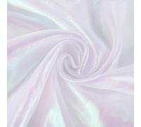 NBEADS Organza Fabric, 3.28 Yards 1.5m Wide Long Bridal Solid Organza Fabric Magic Gradient Organza Polyester Fabric Iridescent Holographic Gauze Fabric for Dress Performance Stage, Snow