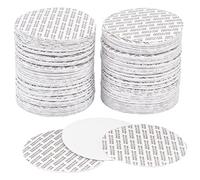 nbeads Pack of 100 Pressure Sensitive Seals, 70 mm Waterproof Foam Lid Inserts, Round Tamper Proof Glass Bottle Caps for Cosmetic Plastic Jar Lids