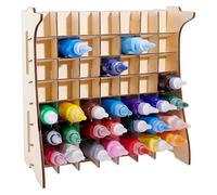 NBEADS Paint Bottle Storage Rack, Wall Mount Paint Holder 49 Grid Art Supplies Organizer for Acrylic Bottles Craft Room Studio Storage, Navajo White, 30.2x15x31cm