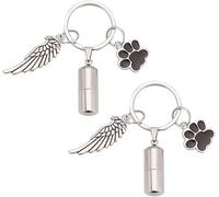 nbeads Pet Urn Keyring - Dog Paw Wings Ashes Memorial for Keepsake