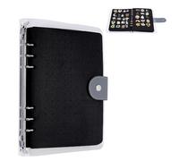 NBEADS Pin Display Book, 23.2x17.5x2.55cm Rectangle Portable Pin Book Felt Brooch Storage Loose-leaf Binder Notebook Albums with PVC Plastic Cover for Enamel Pin Jewelry Pin, Black