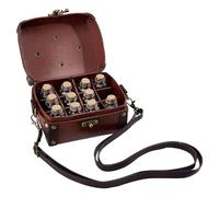 NBEADS Pu Leather Potion Bottle Holder, Alchemy Box Set with 12 Cork Potion Vials Renaissance Faire Bag with Adjustable Strap for Renaissance Accessories Role Play and Home Decor, 12.5x16.8x8.2cm