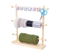NBEADS Ribbon Organizer, Wooden Ribbon Rack Holder Ribbon Storage Rack Spool Holder for Craft Room, Florist Arts Wrapping Craft Gift, 11.3x34.2x40.5cm