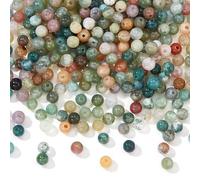 Nbeads Set of 480 Multicolor Indian Agate Round Beads 2mm, Natural Stone Bead, Hole: 0.8mm, for DIY Jewelry Making and Gifts