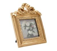 NBEADS Small Vintage Square Picture Frame,9.5×11.7cm Gold Baroque Ornate Mini Frame Dark Goldenrod Antique Photo Frames for Wall Mount and Tabletop Home Wedding Decor