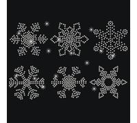 NBEADS Snowflake Rhinestonet Iron on Transfer, 29.7x21cm Heat Transfer Decal Bling Crystal Decals Clear Rhinestone Template Clothing Repair Applique for T-Shirt Clothing Pants Bags