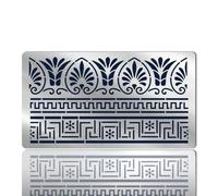 NBEADS Stainless Steel Ancient Greek Fret Stencil, Reusable Tribal Stencil Template for Wood Carving Painting Burning Engraving, 10.1x17.7cm