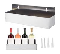 NBEADS Stainless Steel Single Speed Rail, Liquor Bottle Holder Wall Mounted Spray Bottle Rack Drink Rail Shelf for Bars, Stainless Steel Color, 41x10.5x13.6cm