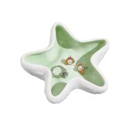 NBEADS Starfish Shape Ceramic Jewelry Tray, Porcelain Jewelry Plate Storage Tray Ring Earring Holder Ocean-themed Decorative Trinket Plate for Rings Necklaces Earring, Dark Sea Green 13.8x14.2x3.4cm