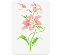 NBEADS Swirl Flower Painting Stencil, 29.7x21cm Reusable Craft Stencils Hollow Out Drawing Painting Template for Painting on Wood Fabric Paper Walls Canvas Furniture