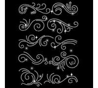 NBEADS Swirl Pattern Iron on Rhinestones Transfer, 29.7x21cm Heat Transfer Decal Bling Crystal Decals Heat Transfer Patch Clothing Repair Applique for T-Shirt Clothing