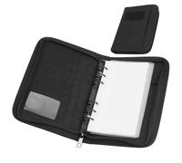 NBEADS Tactical Notebook Padfolio Ring Binder, Refillable A6 6-Ring Binder Zip Hardcover Notebook with 80 Pages Water-Resistant Notebook Cover for Planners, Military, Office, Field, Gift, Black