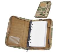 NBEADS Tactical Notebook Padfolio Ring Binder, Refillable A6 6-Ring Binder Zip Hardcover Notebook with 80 Pages Water-Resistant Notebook Cover for Planners, Military, Office, Field, Gift, Olive Drab