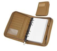 NBEADS Tactical Notebook Padfolio Ring Binder, Refillable A6 6-Ring Binder Zip Hardcover Notebook with 80 Pages Water-Resistant Notebook Cover for Planners, Military, Office, Field, Gift, Olive