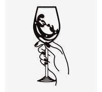 NBEADS Wine Glass Metal Wall Art Decor, Black Wall Hanging Decor Silhouette Wall Art Modern Metal Wall Sculptures for Modern Home Hanging Decorations, 28x13 cm