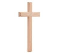 NBEADS Wooden Wall Cross, 31x15cm Handmade Wood Hanging Cross Handheld Prayer Cross Church Hanging Ornament for Easter Party Home Living Room Wall Decor, Beige