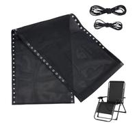 NBEADS Zero Gravity Chair Replacement Fabric Kit, Polyester Folding Chair Repair Set with Rope 52.5x157cm Black Replacement Cloth for Patio Lawn Beach Outdoor Lounge Chairs
