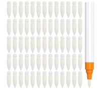 NBEDAS 100 Pcs Nylon Replacement Marker Pen Tips, Soft Brush Nibs 17x4mm Compatible with Acrylic Paint Markers for Ding Writing, Sketching DIY Crafts, Floral White