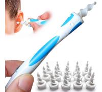 NBEW QGrips Earwax Removal-Spiral Ear Wax Removal Tool, Reusable Earwax Removal Kit Safe Ear Cleaner with 16 Pcs Soft and Flexible Replaceme