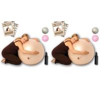 nbf Birthing Ball with Pump and Pregnancy Instruction Guide 55cm 65cm 75cm Anti-Burst 65cm Pale Gold (Pack of 2)