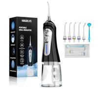 NBGRLVS Water Dental Flosser Cordless - Rechargeable IPX7 Waterproof Teeth Pick Flossing Cleaner,Portable 320ml Tank 6-Mode Oral Irrigator for Teeth/Braces/Tongue,Storage Box for Travel & Home