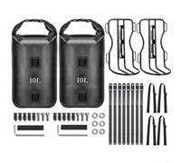 NbgrvB 10L Waterproof Bike Front Fork Bag with Nylon and PVC, Mounted on Aluminum Alloy Rack, Compatible with Road Bike/E-Bike/Scooter, Black(2x rack)