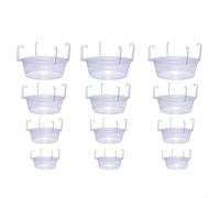 NbgrvB 12 Transparent Plastic Round Drip Trays for Hanging Planters Flower Pot Bottom Brackets Designed to Fit Standard Hanging Basket Sizes