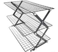 NbgrvB 2/3/4-Tier Collapsible Stackable Cooling Rack For Baking, Featuring Folding Design To Cool Multiple Baked Goods At Once And Save Kitchen Space Efficiently(Three-layer)