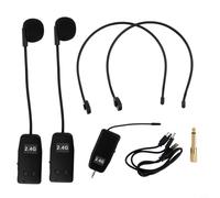 NbgrvB 2.4G Wireless Microphone Headset with 30m Range, Hands-Free Mic System for Teaching, Tour Guide & Lectures, Includes Receiver and 3.5mm Adapter(2 Wireless Mics & 1 Receiver)
