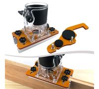 NbgrvB 2 in 1 Router Base Slotting Jig for 65mm Trim Routers, Wood Cutting Guide for Cabinet and Closet Repair
