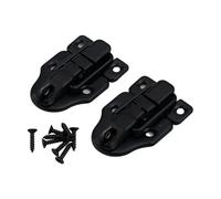 NbgrvB 2 Pack Antique Iron Duckbill Buckle Latch with Locking Hoop for Flight Case Jewelry Box Heavy Duty Toggle Closure 69x40mm Silver Black