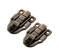 NbgrvB 2 Pack Antique Iron Duckbill Buckle Latch with Locking Hoop for Flight Case Jewelry Box Heavy Duty Toggle Closure 69x40mm Silver Ancient Bronze