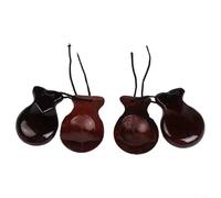 NbgrvB 2 Pairs Of Spanish Castanets Lightweight Wooden Hand Percussion Set For Beginners, Great For Music Performances And Family Gatherings(Brown)