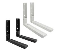 NbgrvB 2 Pcs Extendable Microwave Wall Mount Bracket, Sturdy Steel Shelf with Foldable Arms, Adjustable Kitchen Storage Rack, for Black