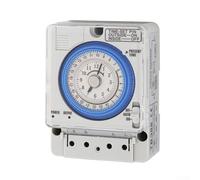 NbgrvB 24-Hour Mechanical Timer Switch TB388 96 Groups 110-230VAC DIN Rail Mount Automation Systems Gray(110-230VAC)