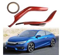 NbgrvB 2pcs Carbon Fiber Gear Shift Panel Cover Trim for Honda Civic 2014-2019 Left Rudder Style ABS Center Console Decoration Red red