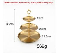 NbgrvB 3 Tier Stainless Steel Cupcake Stand - Gold Dessert Tower for Weddings - Holds 30 Cakes - 36cm High Party Display(Gold)